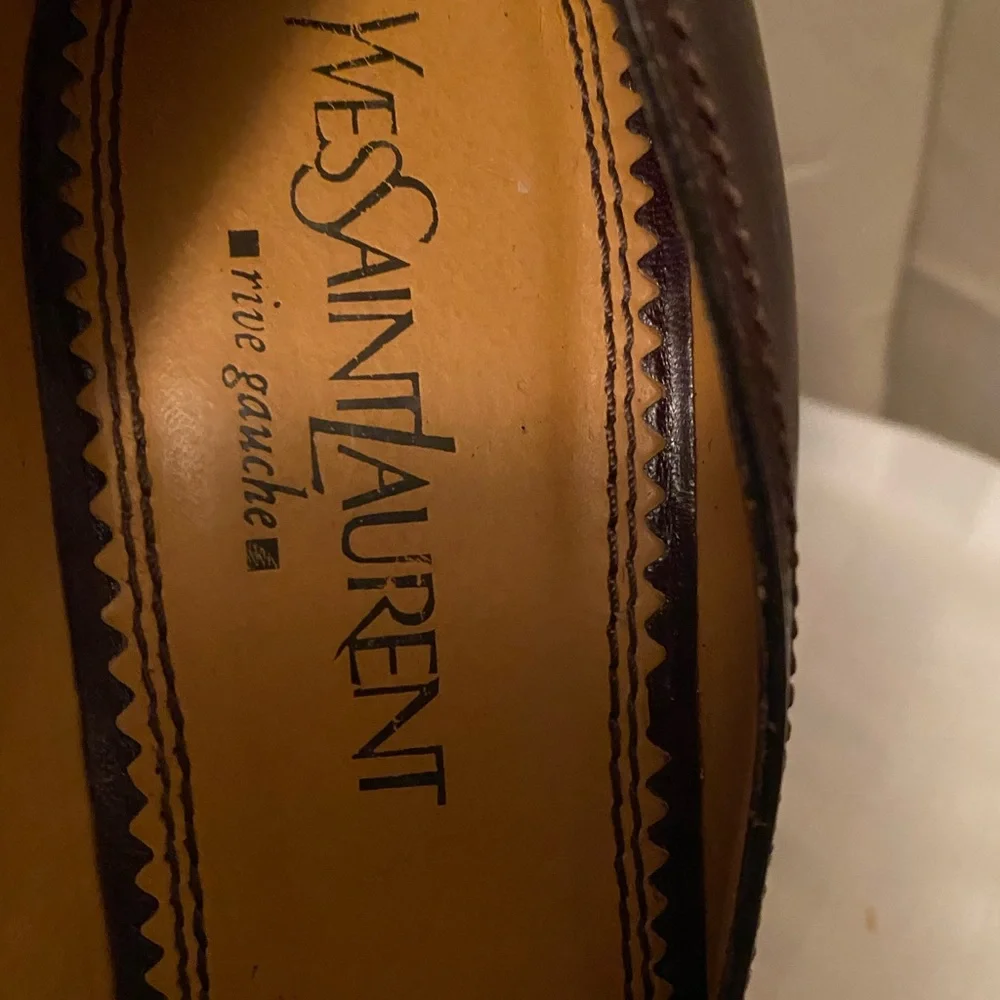 Yves St Laurant dark brown leather pumps - Picture 2 of 12